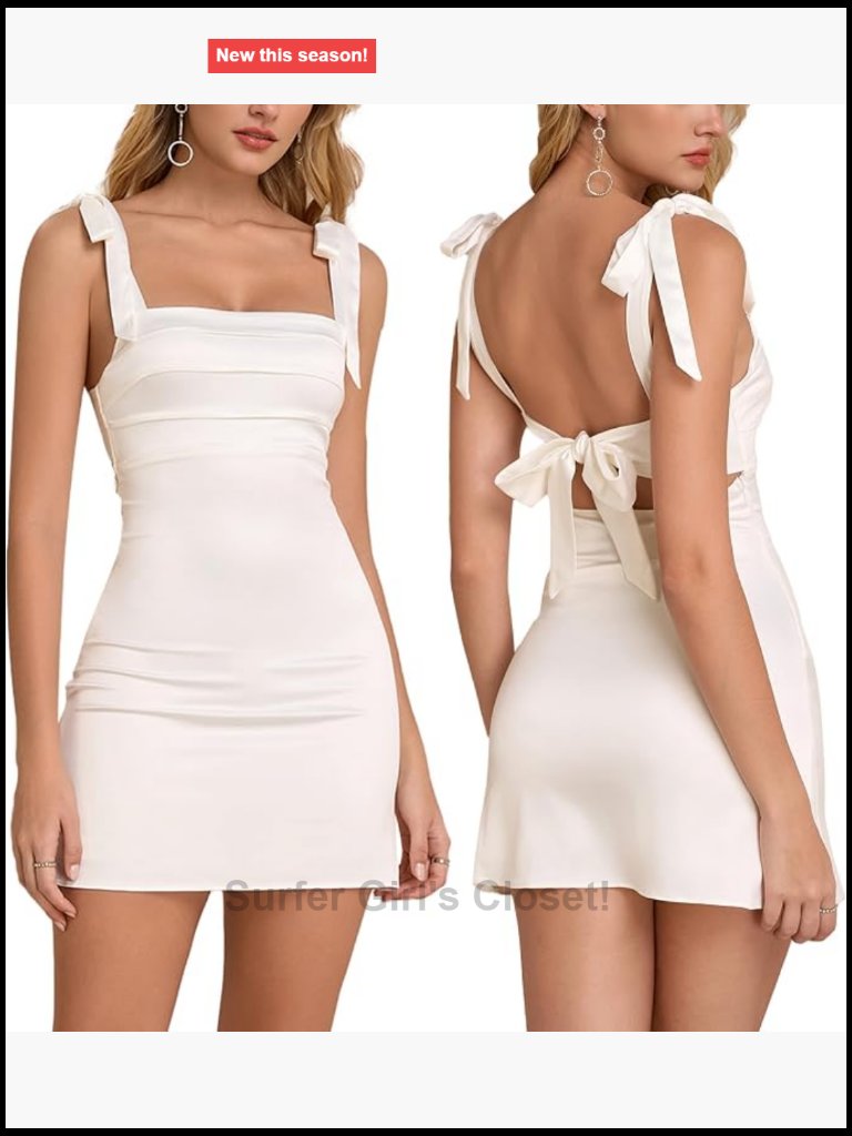 Satin Mini Dress Bow Tie Short Homecoming Night Out Club Dresses